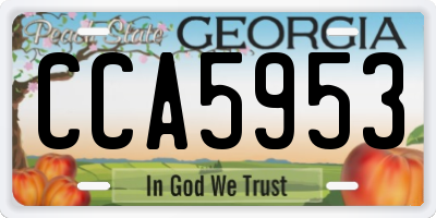 GA license plate CCA5953
