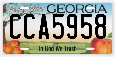 GA license plate CCA5958