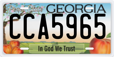 GA license plate CCA5965