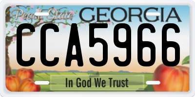 GA license plate CCA5966