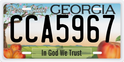 GA license plate CCA5967
