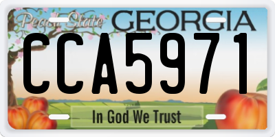 GA license plate CCA5971