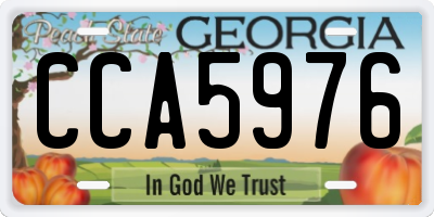 GA license plate CCA5976