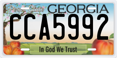 GA license plate CCA5992