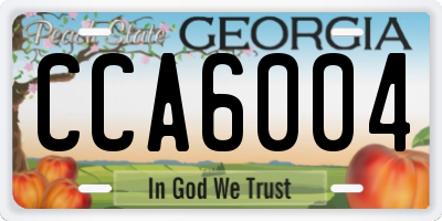 GA license plate CCA6004