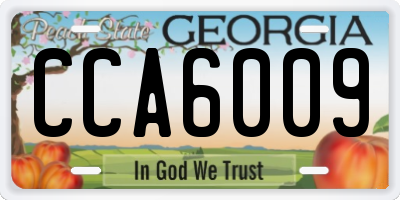 GA license plate CCA6009