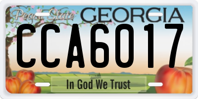 GA license plate CCA6017