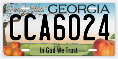 GA license plate CCA6024