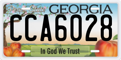 GA license plate CCA6028