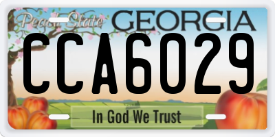 GA license plate CCA6029