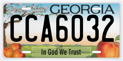 GA license plate CCA6032