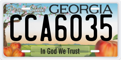 GA license plate CCA6035