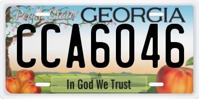 GA license plate CCA6046