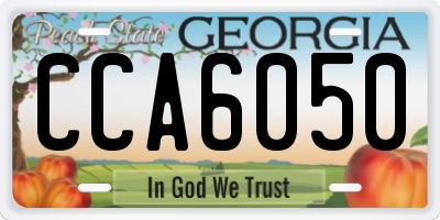 GA license plate CCA6050