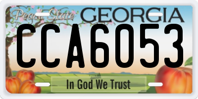 GA license plate CCA6053