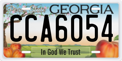 GA license plate CCA6054