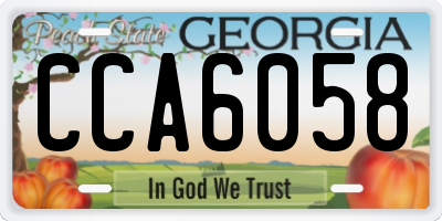 GA license plate CCA6058