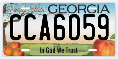 GA license plate CCA6059
