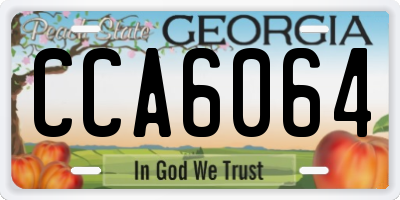 GA license plate CCA6064
