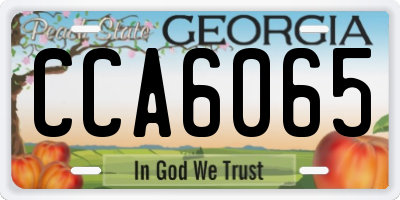GA license plate CCA6065