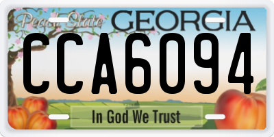 GA license plate CCA6094