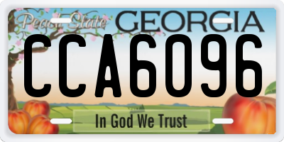 GA license plate CCA6096