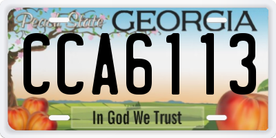 GA license plate CCA6113