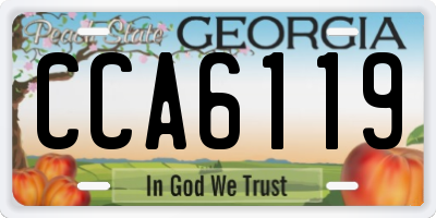GA license plate CCA6119