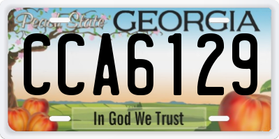 GA license plate CCA6129