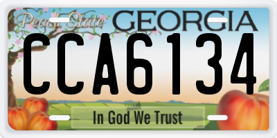 GA license plate CCA6134