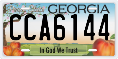 GA license plate CCA6144
