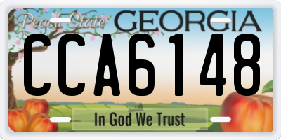 GA license plate CCA6148
