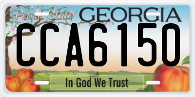GA license plate CCA6150