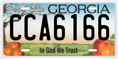 GA license plate CCA6166
