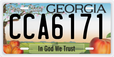 GA license plate CCA6171