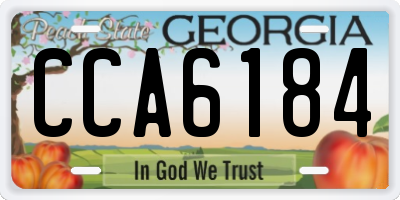 GA license plate CCA6184