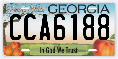 GA license plate CCA6188