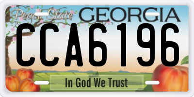 GA license plate CCA6196