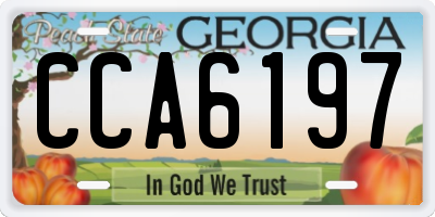 GA license plate CCA6197