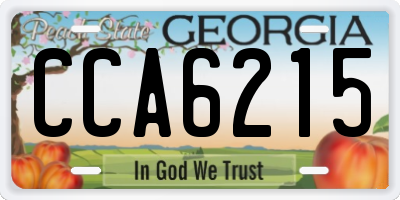 GA license plate CCA6215
