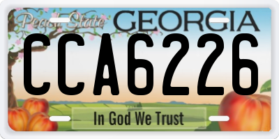 GA license plate CCA6226