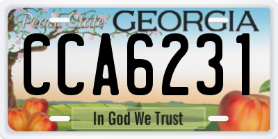 GA license plate CCA6231