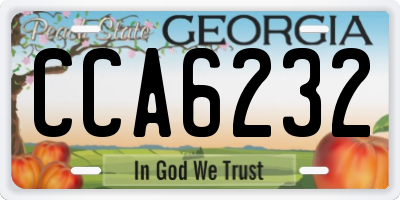 GA license plate CCA6232