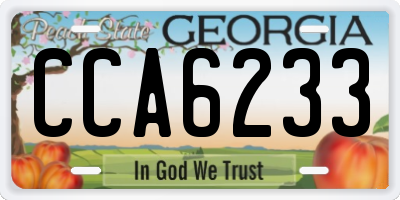 GA license plate CCA6233
