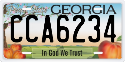 GA license plate CCA6234