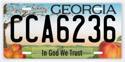 GA license plate CCA6236