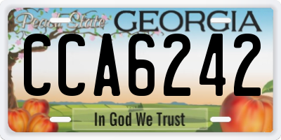 GA license plate CCA6242