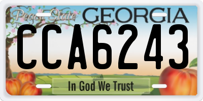 GA license plate CCA6243