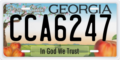 GA license plate CCA6247
