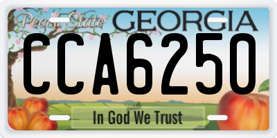 GA license plate CCA6250